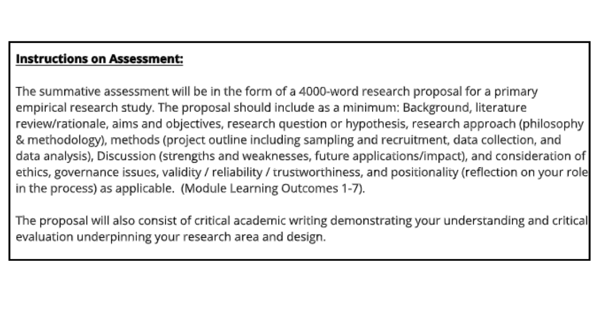 An Example of the Research proposal Assignment Help by OAS