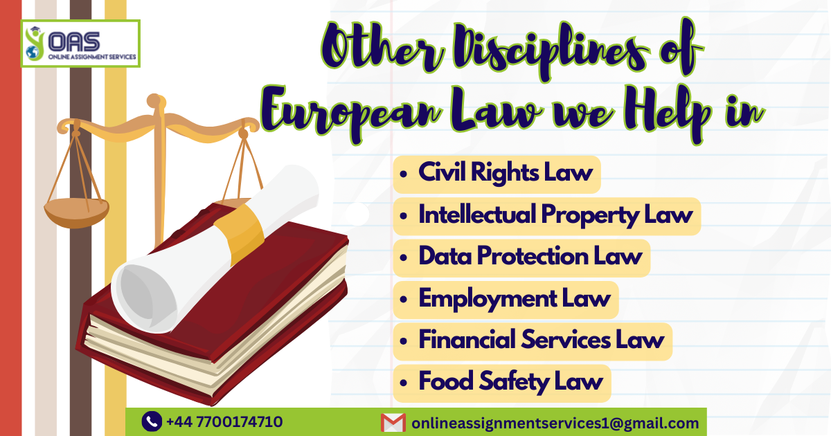 Other disciplines of European Law Assignment Help