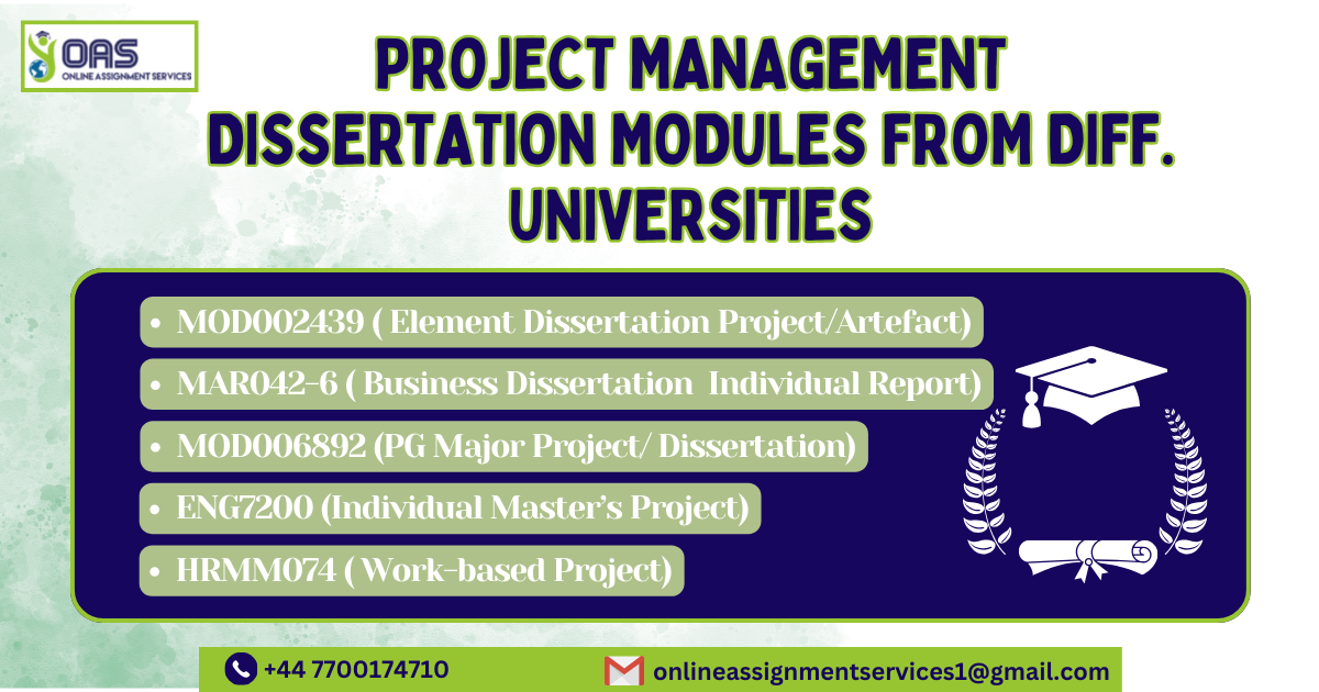 Project Management Dissertation Modules from Different Universities