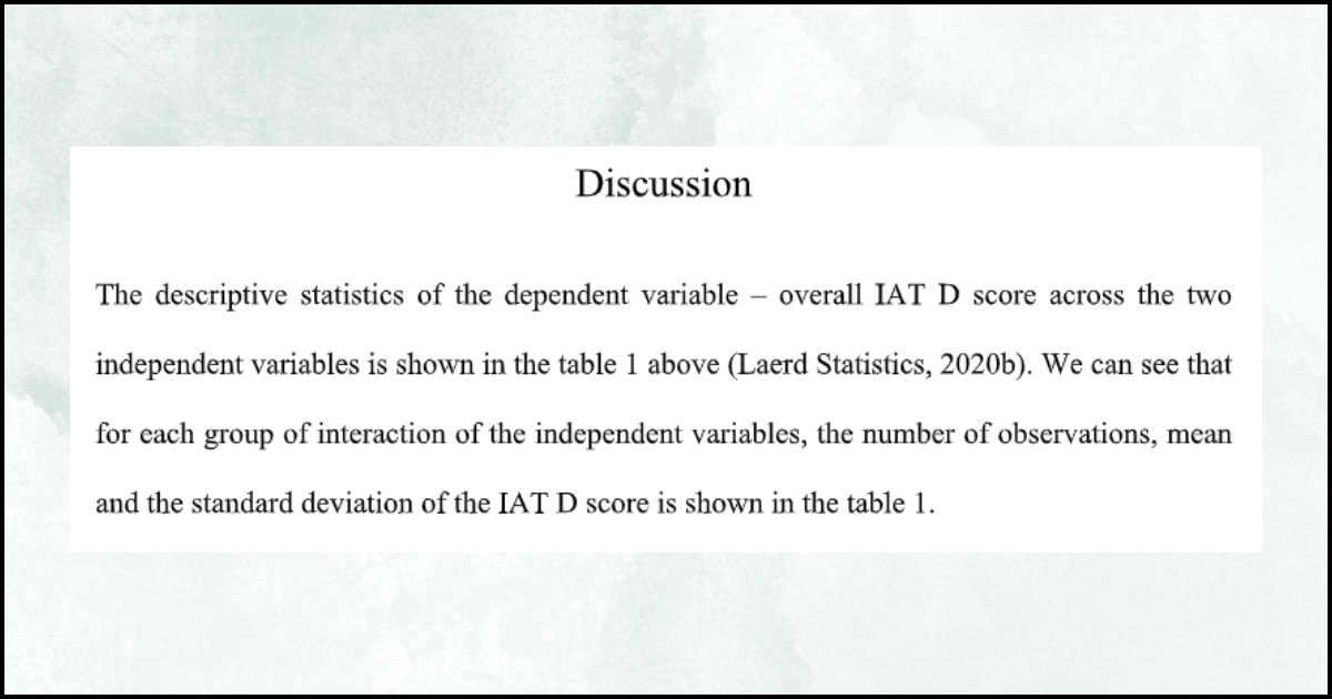Truncated research report assignment, discussion example.