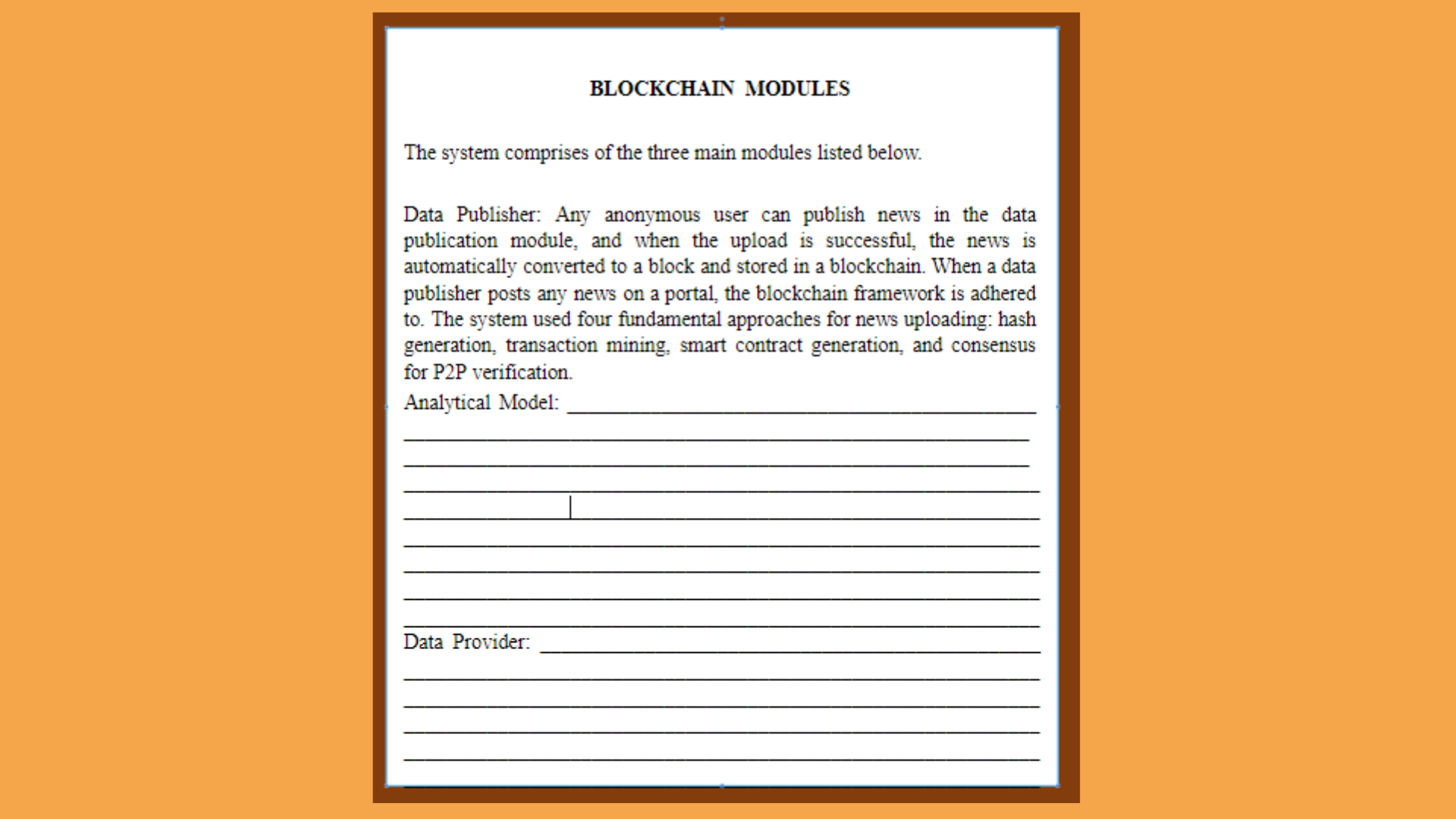 7BSM2003 Blockchain Modules section