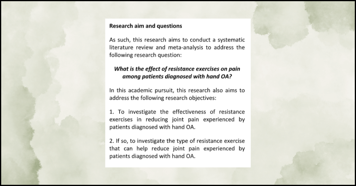 Introduction, research aim, and questions example.