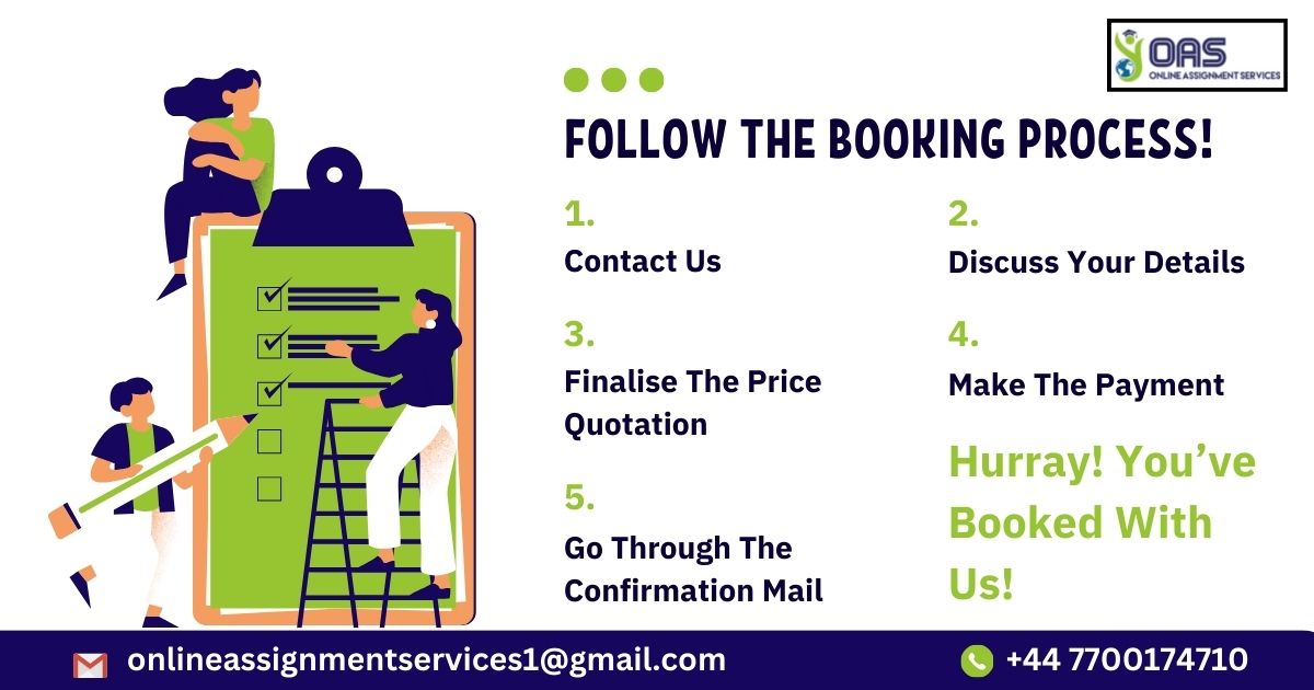 Follow the booking process to book your assignment help with us.