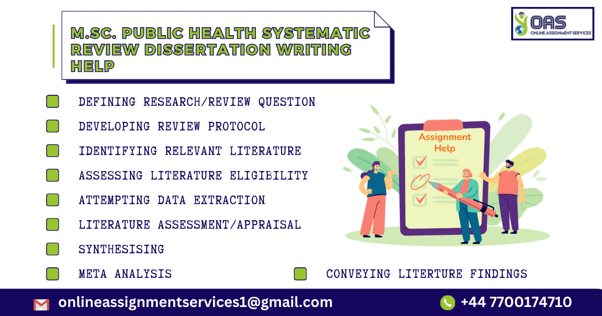 Get M.Sc. Public Health Systematic Review Dissertation Writing Help.