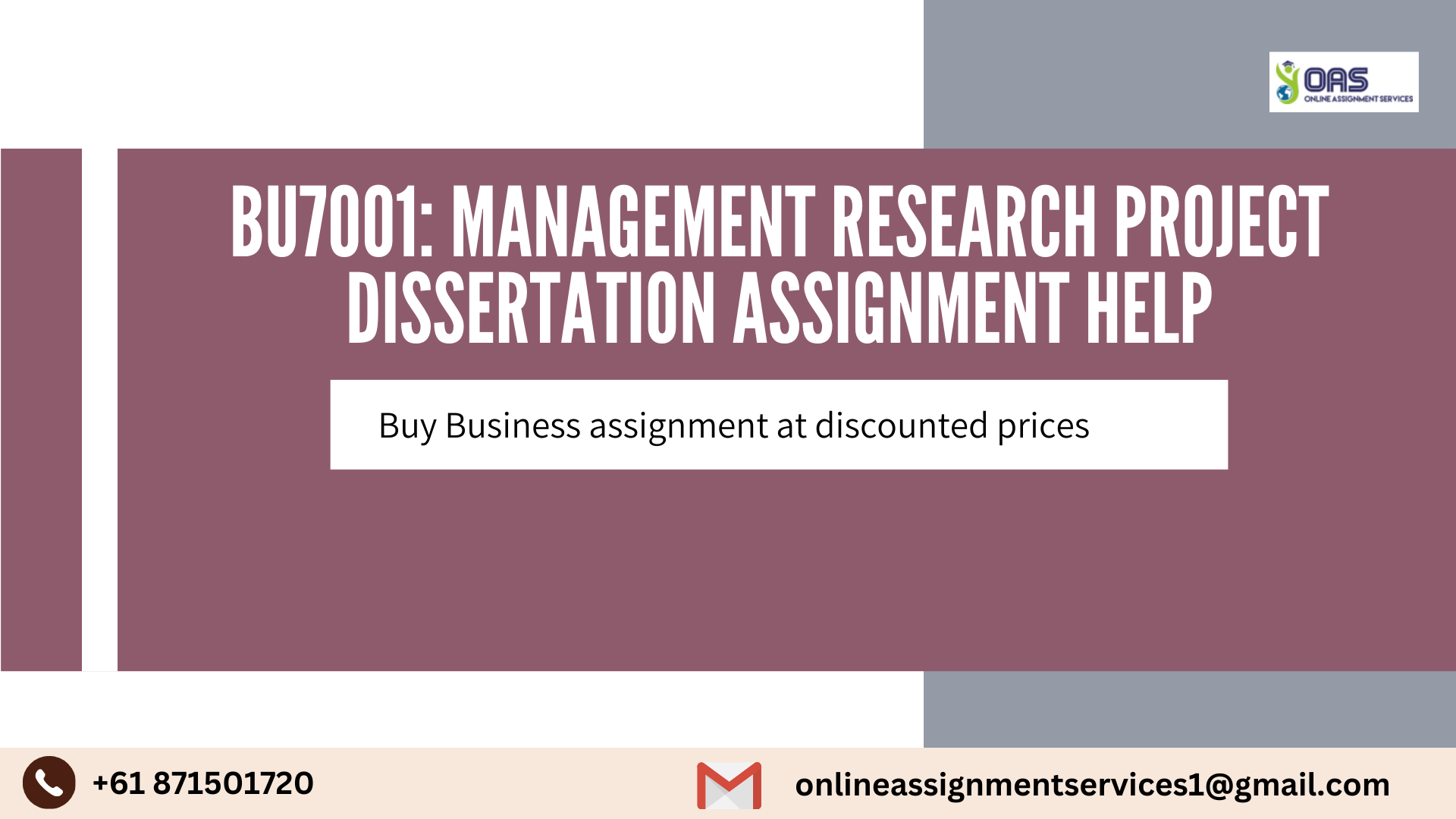 BU7001 Management Research Project Dissertation Assignment Help