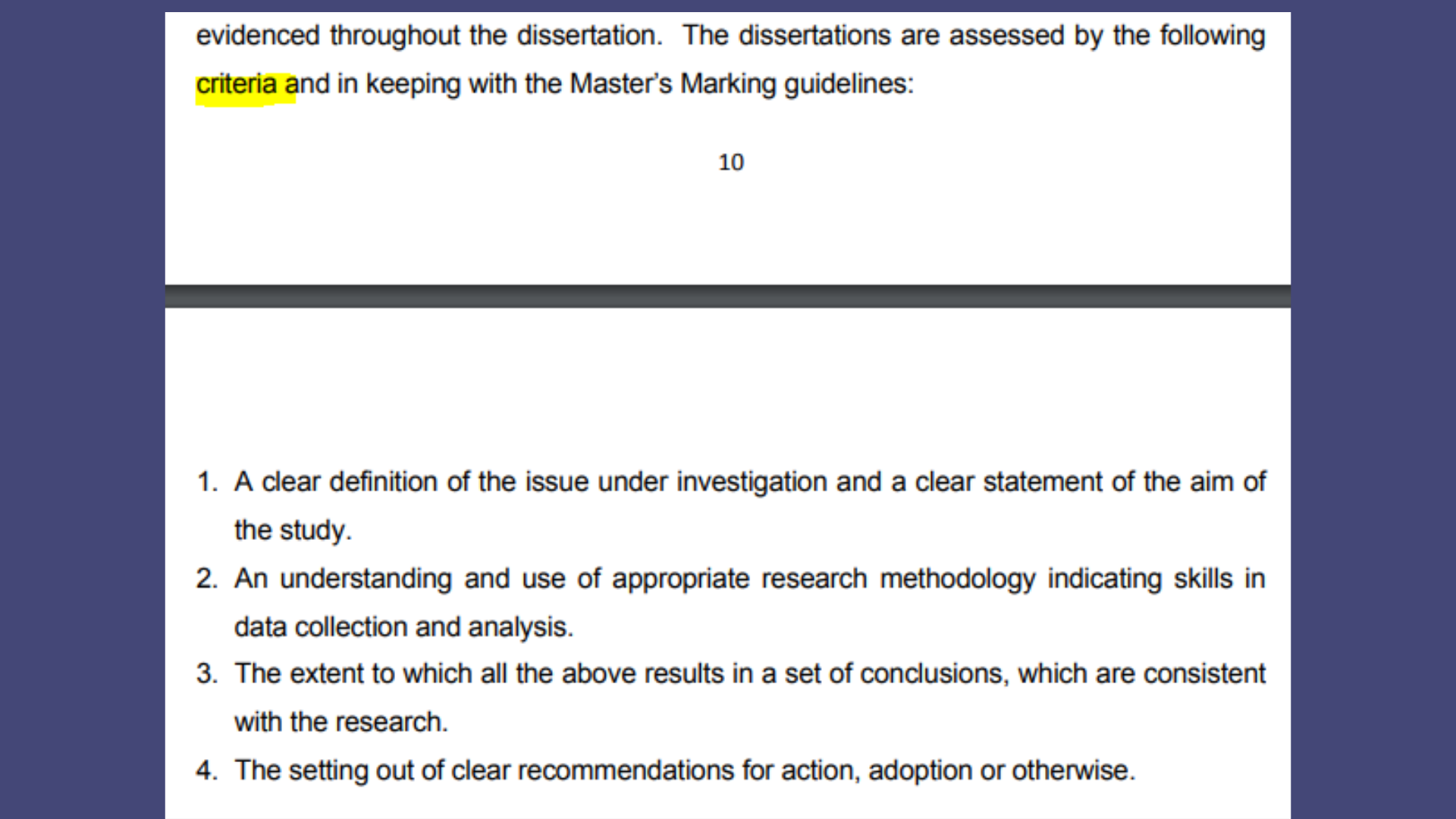 SHGM57 Marking criteria