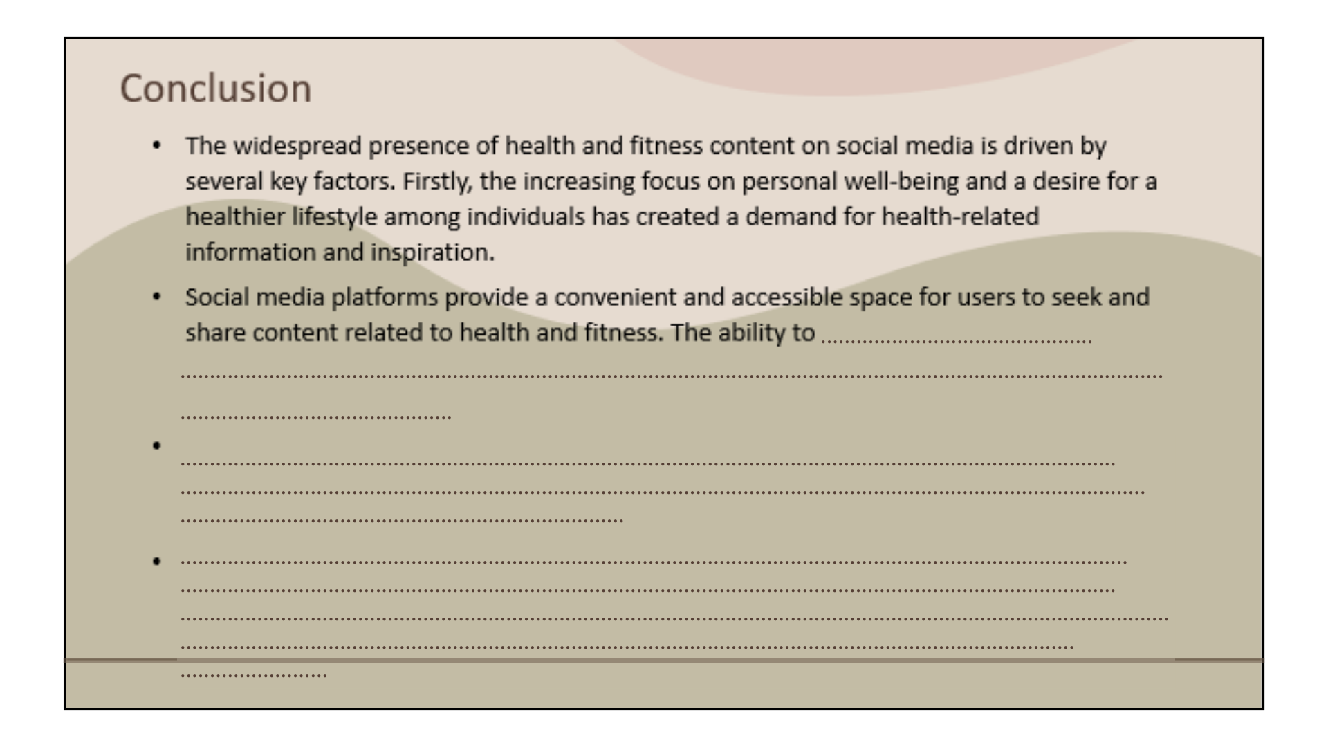 Conclusion to the english presentation assignment.