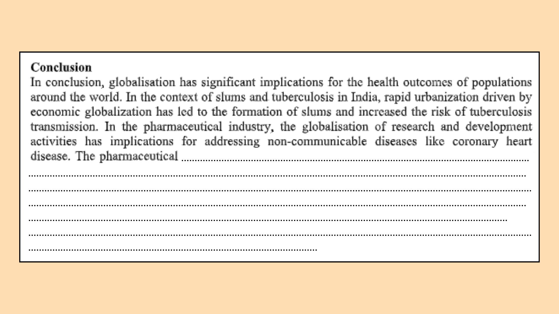 Conclusion to the global healthcare assignment help.