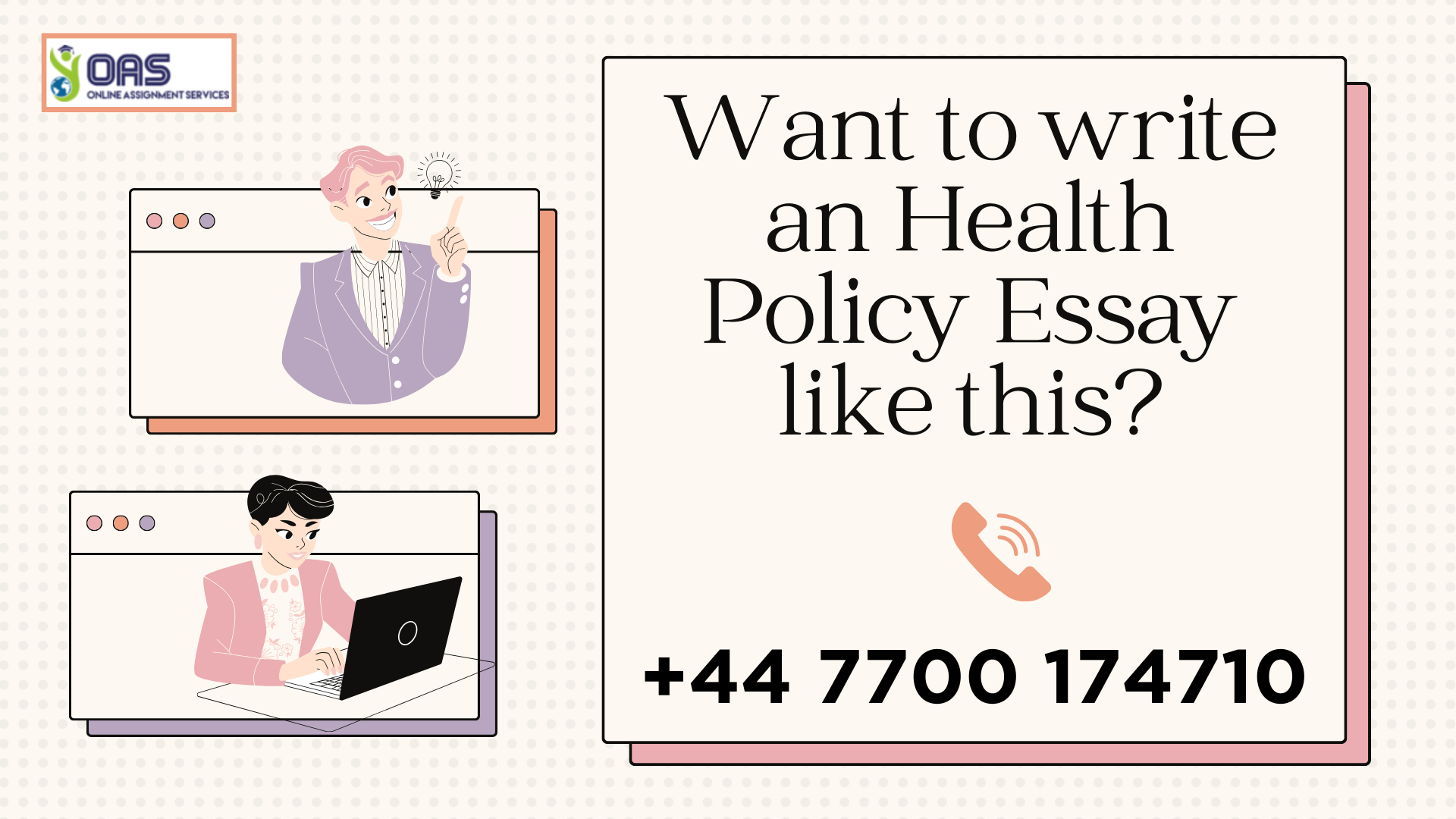 Call us to get Health policy essay by our experts PhD writers.