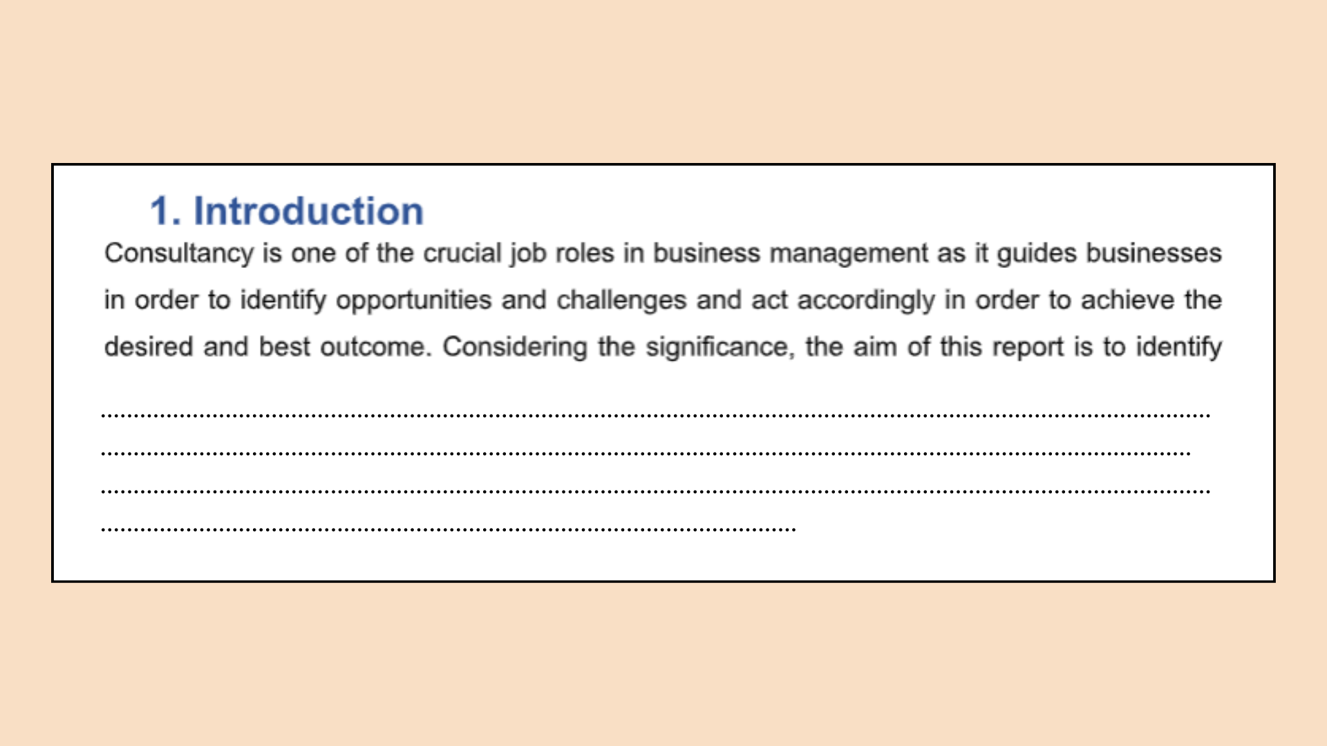 Introduction section of the consultancy skill assignment help.