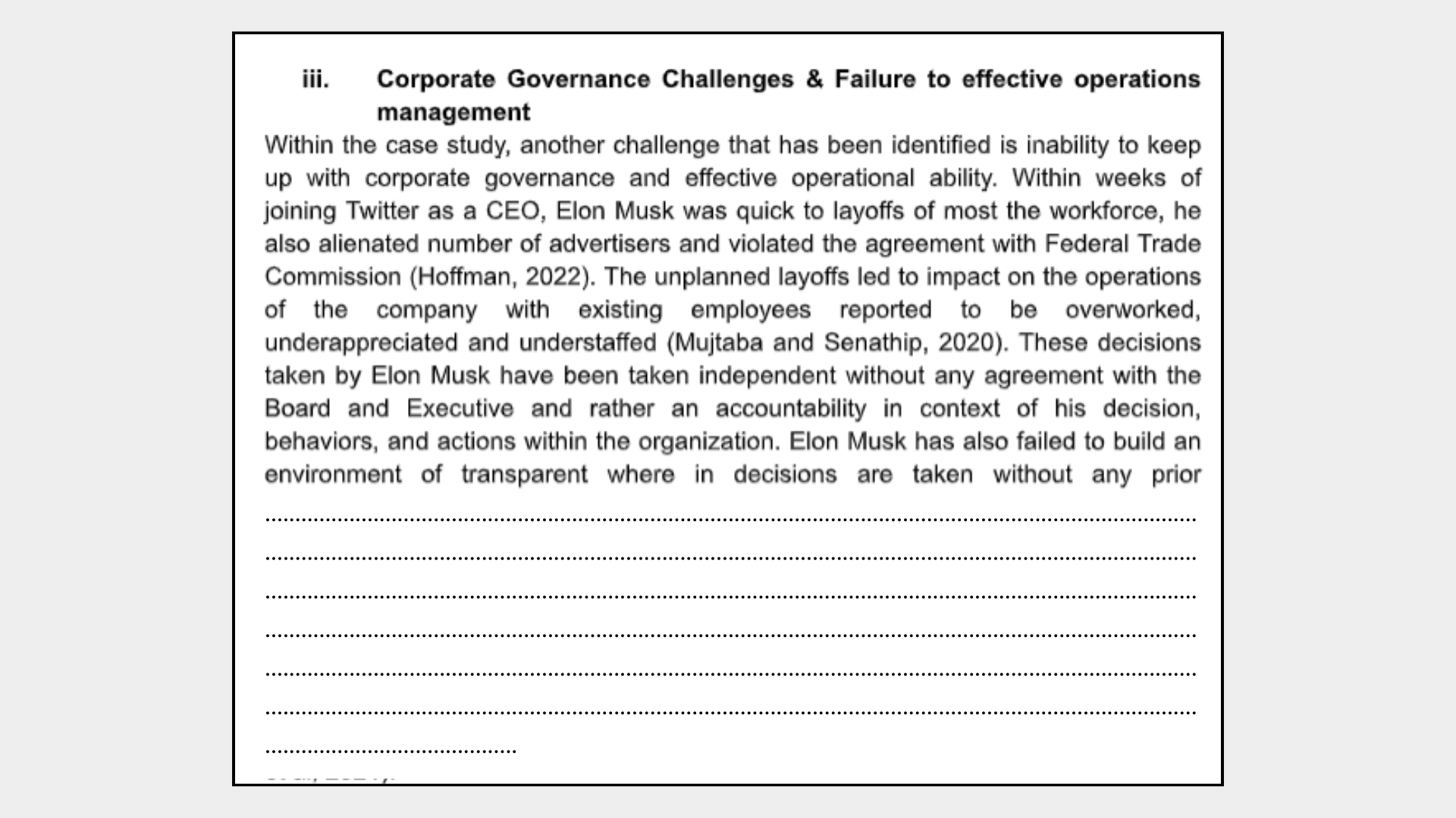 Corporate Government Challenges and Failure to Effective Operations Management