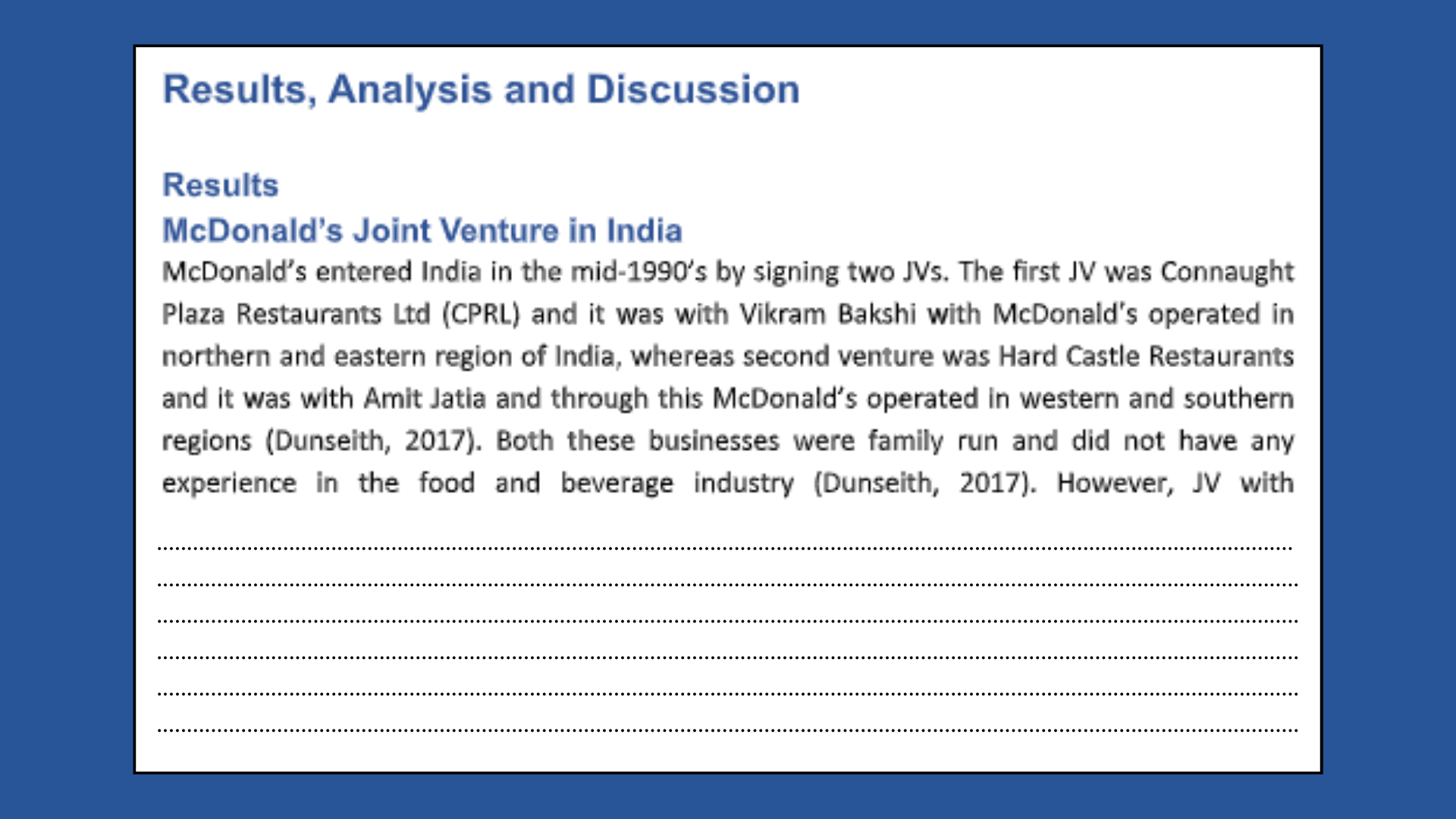 McDonald’s Joint Venture In India