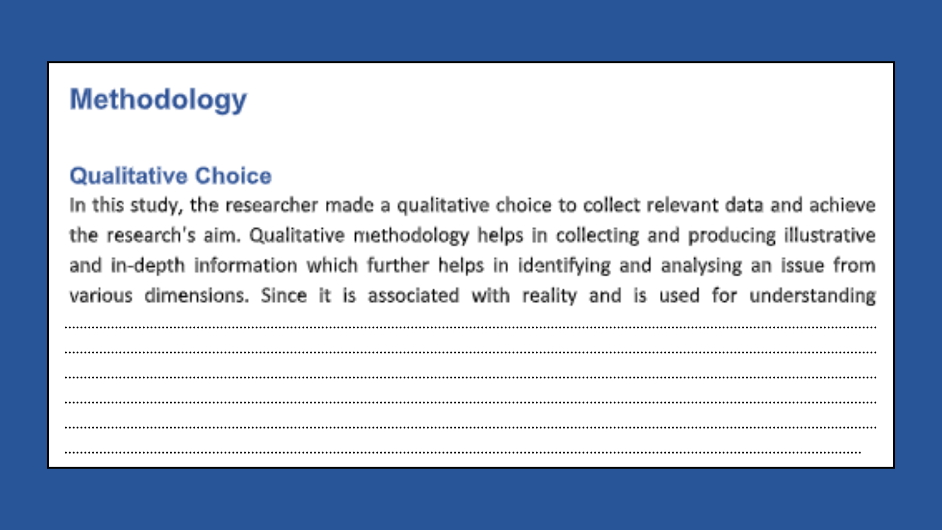 Qualitative Choice