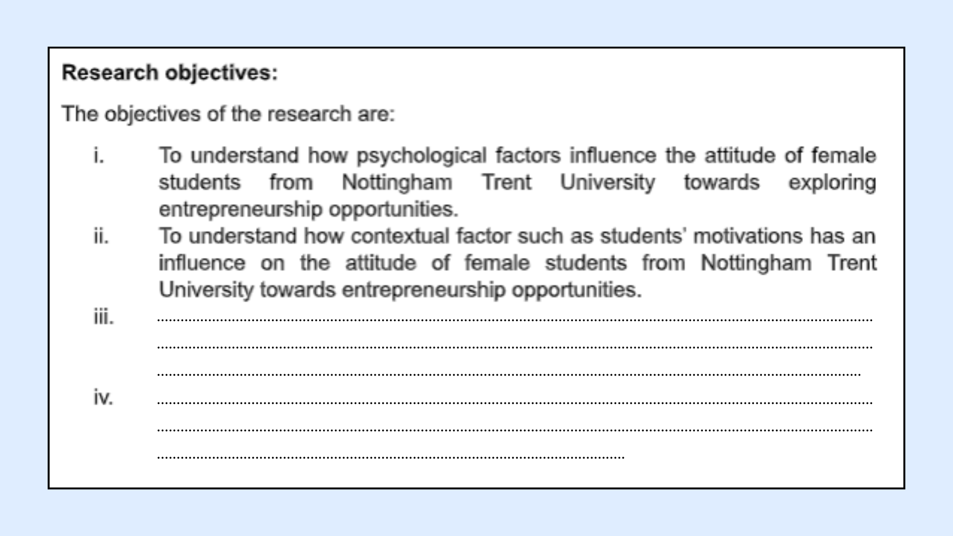 Research Objectives
