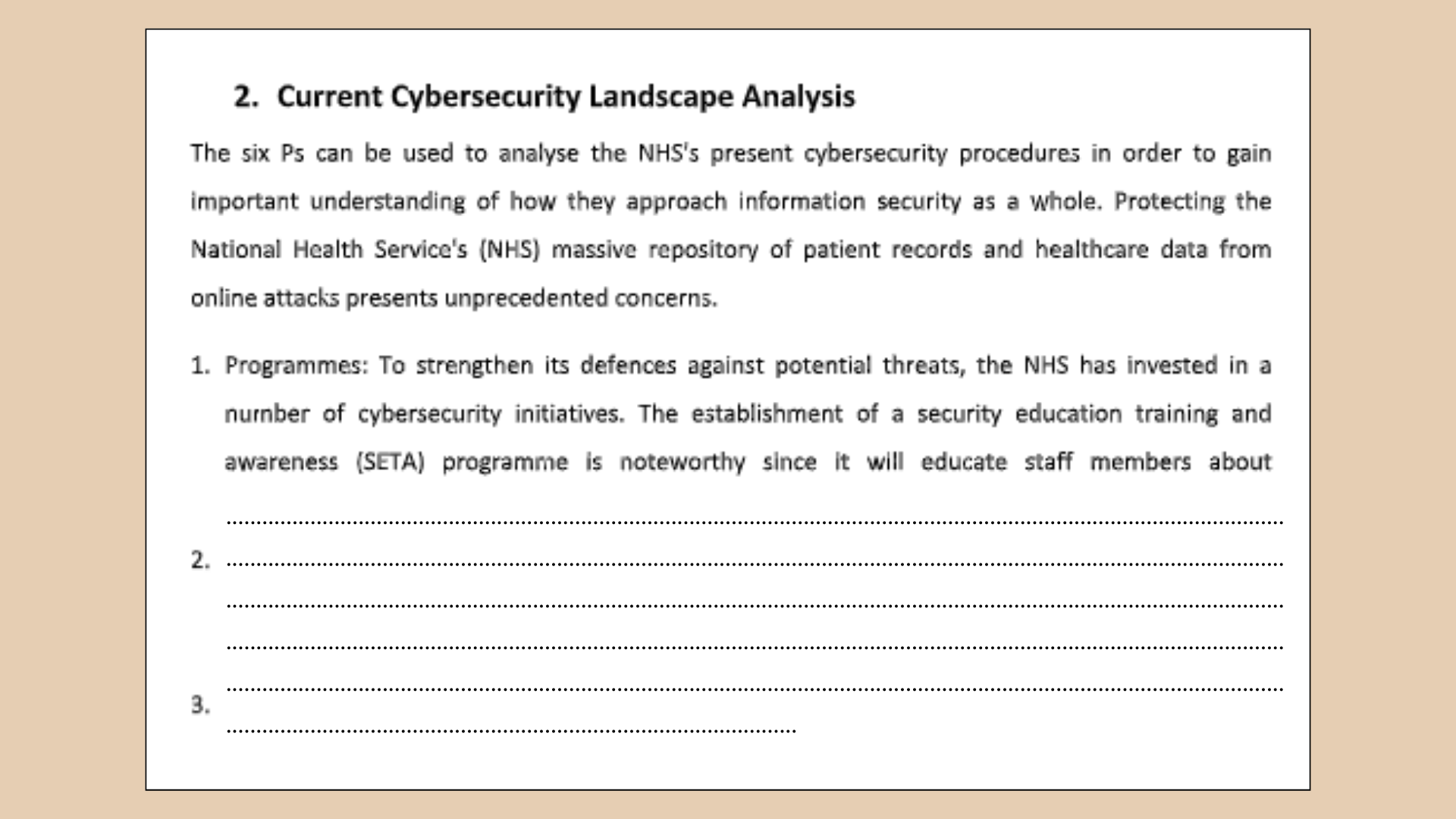 Current Cybersecurity Landscape Analysis