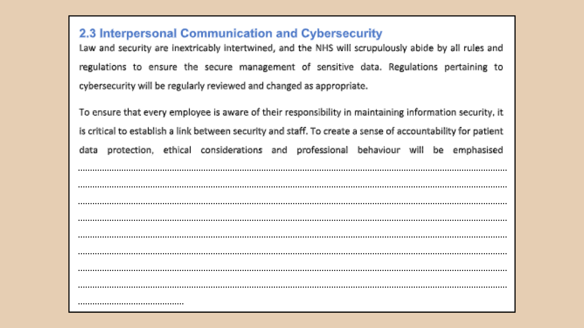 Interpersonal Communication And Cybersecurity