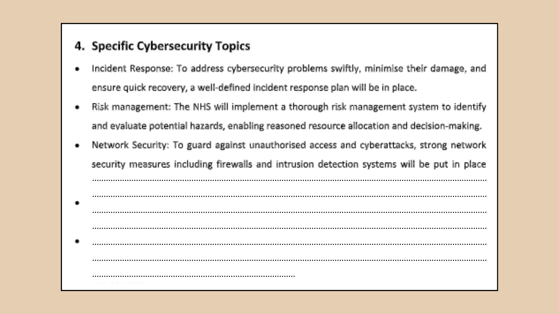 Specific Cybersecurity Topics