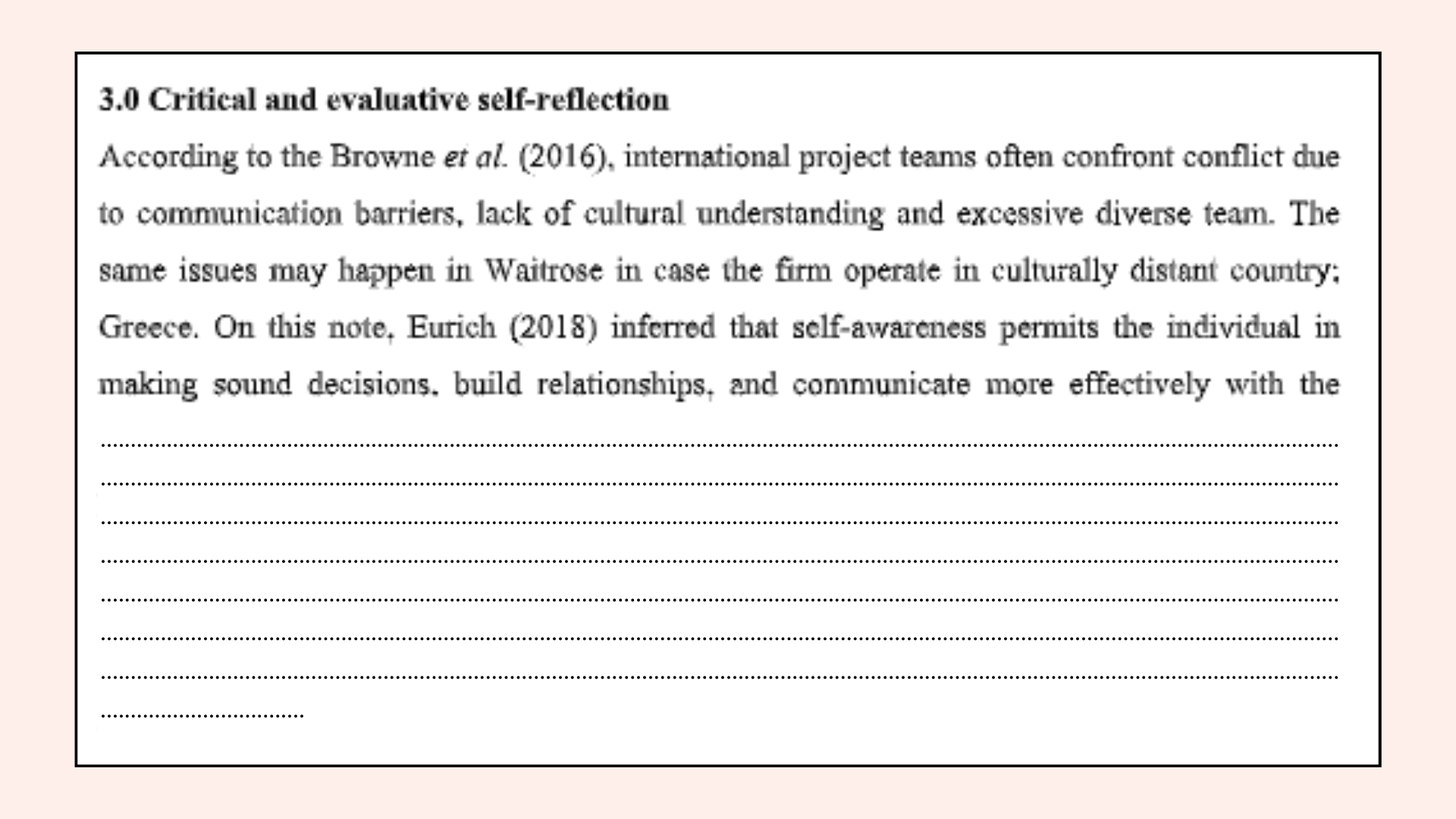 Critical And Evaluative Self-Reflection