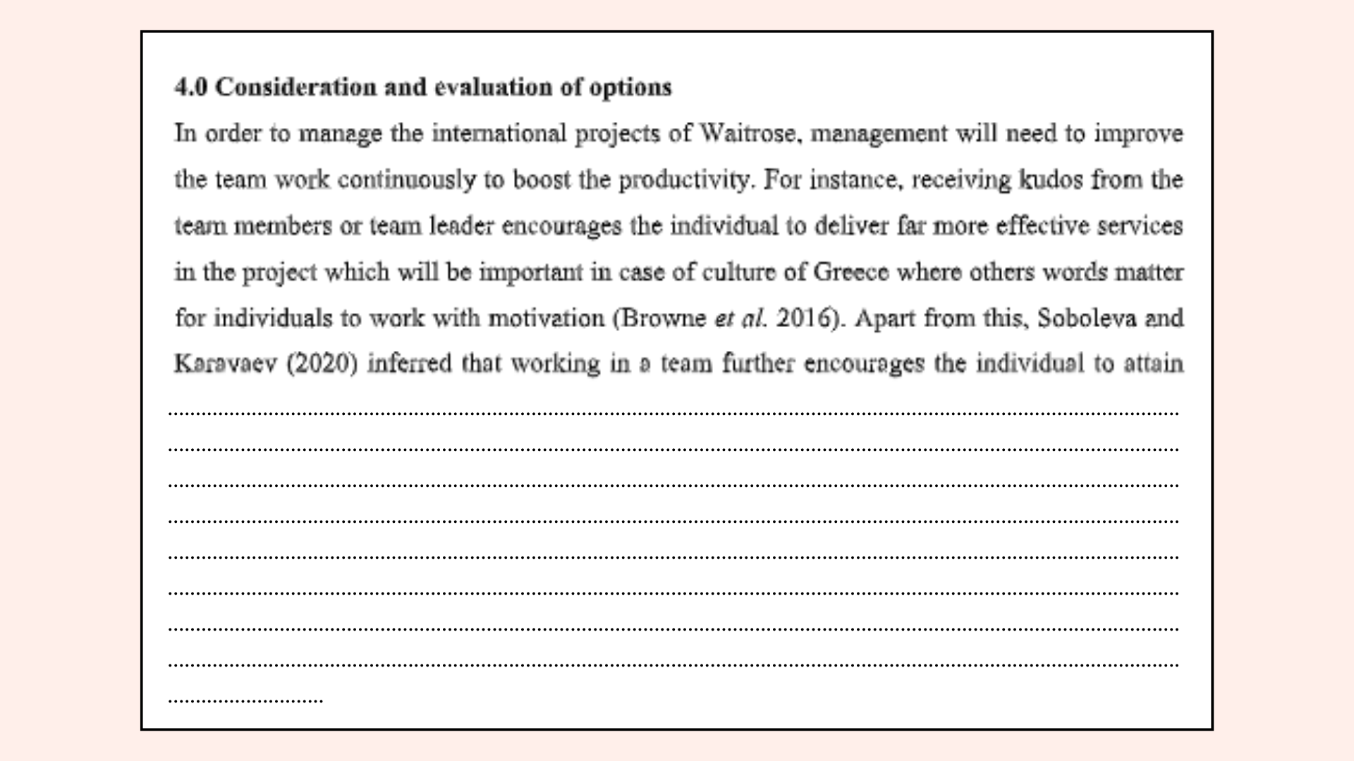 Consideration And Evaluation Of Option