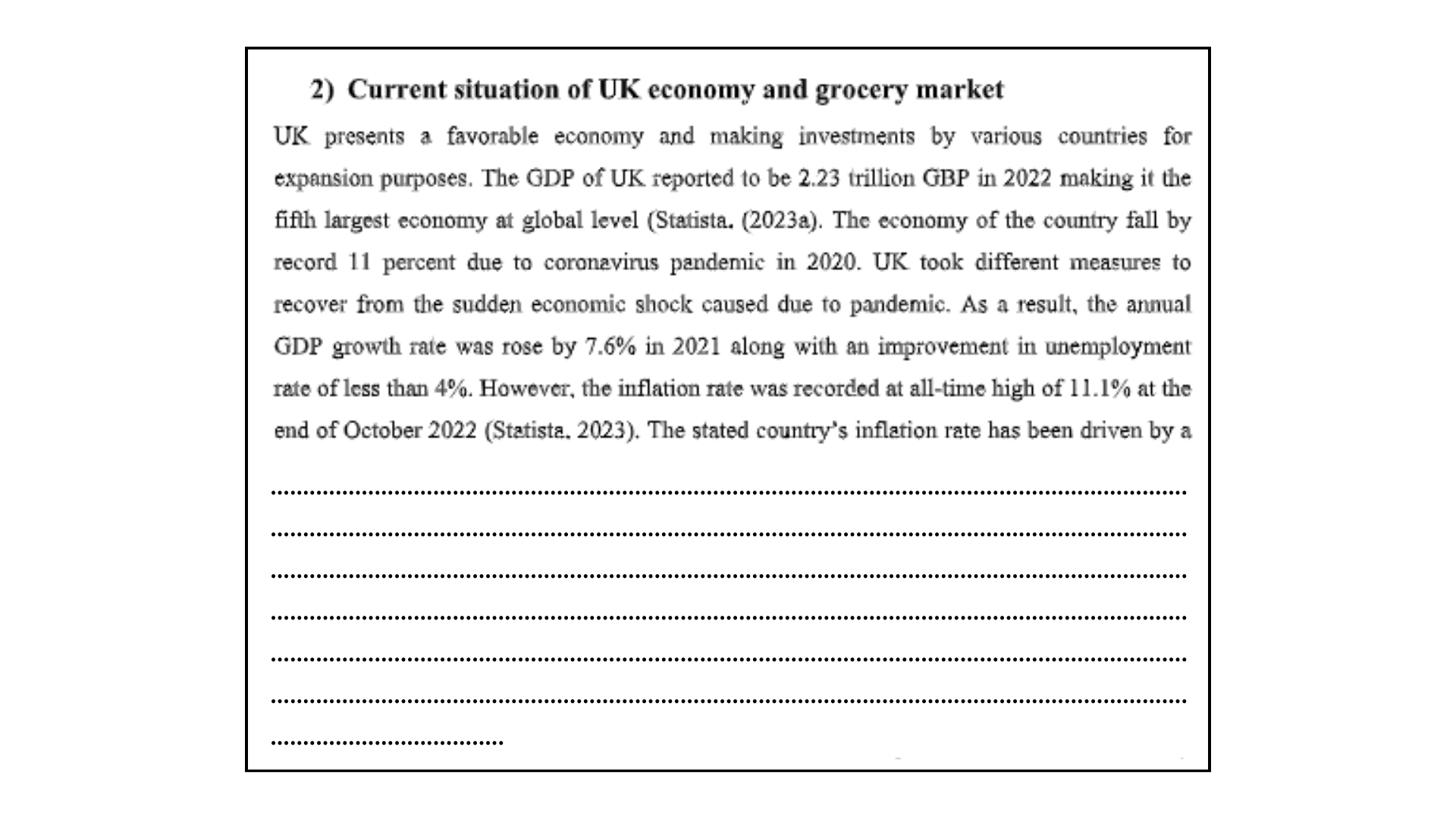 Current Situation Of UK Economy And Grocery Market