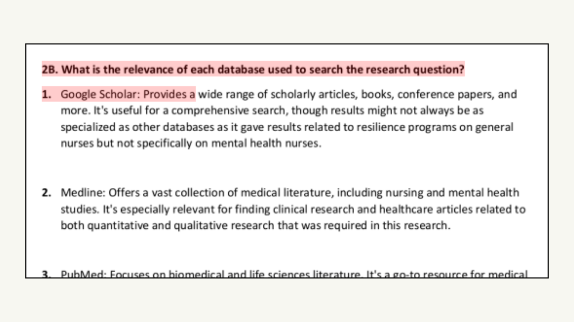 Q2. Database Search 2