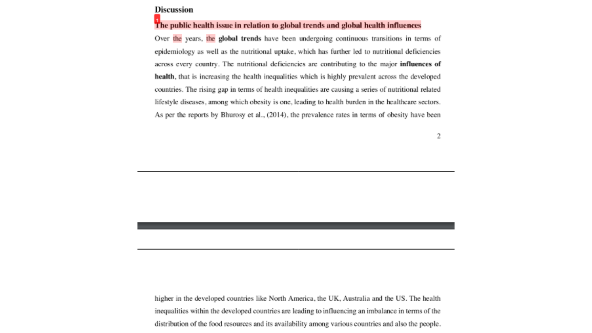 HSM137 The public health issue in relation to global trends and global health influences