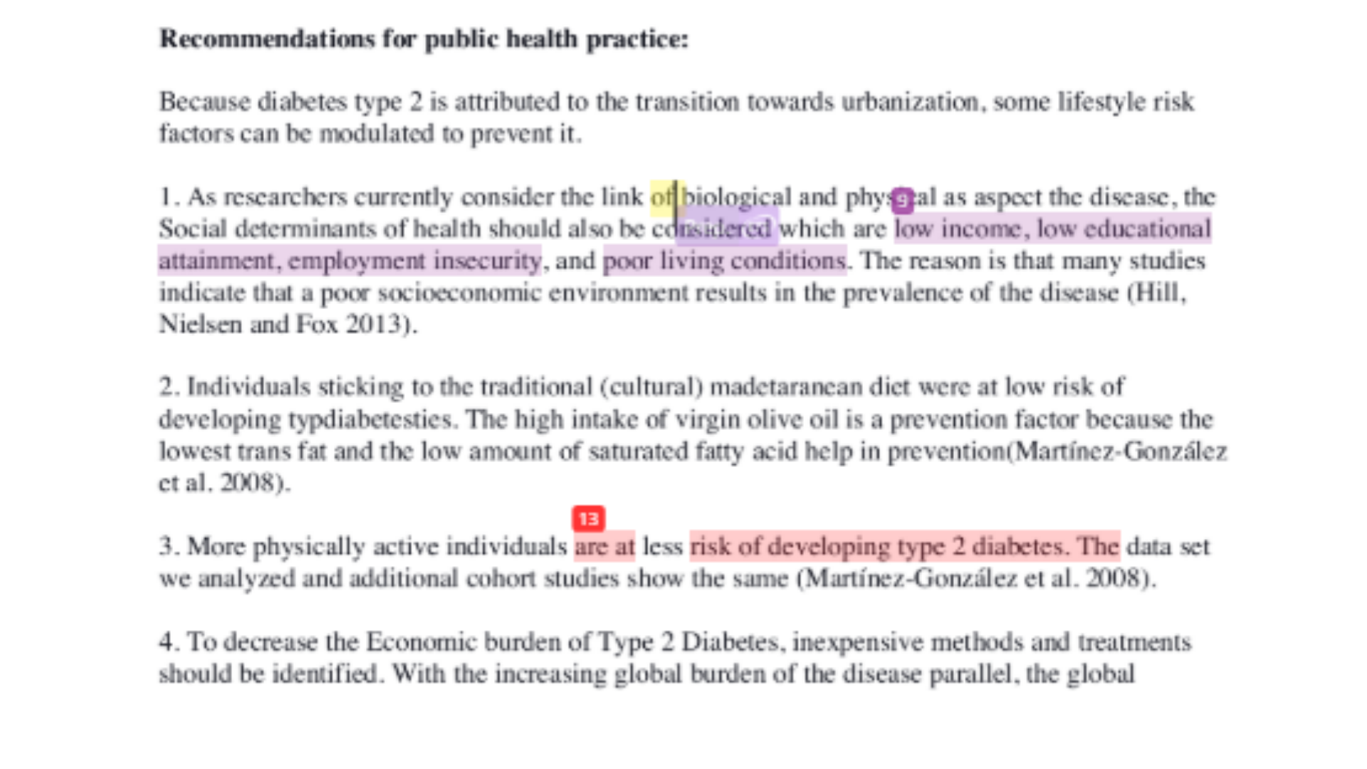 HSM199 Recommendations for public health practice