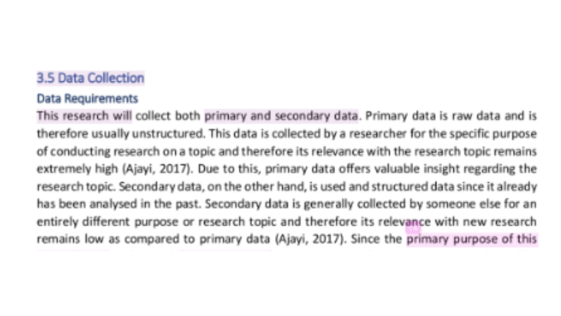 BU7002 Data Collection Method