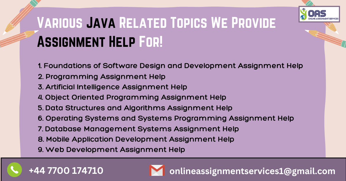 Various Java related topics we provide assignment help for.