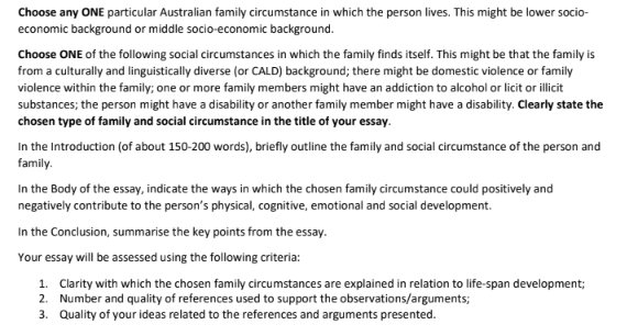 Essay Example 2: SOAD2002 - Human Social Development