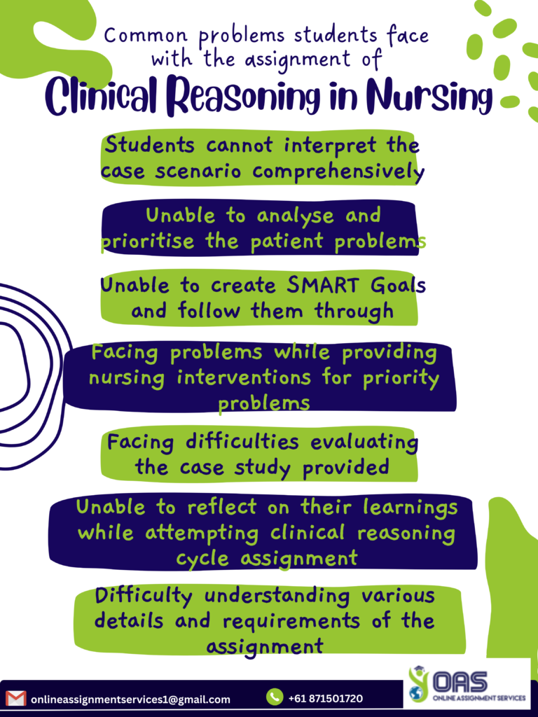 Common problems students face and help for clinical reasoning in nursing assignments