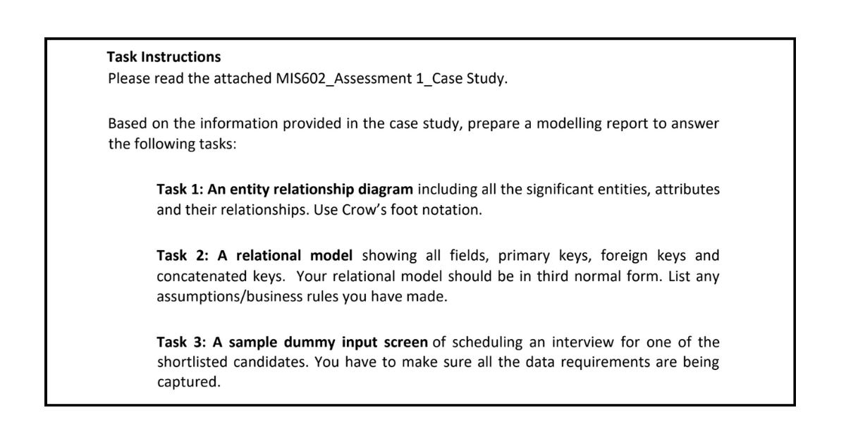 Database Assignment example of sample database project criteria