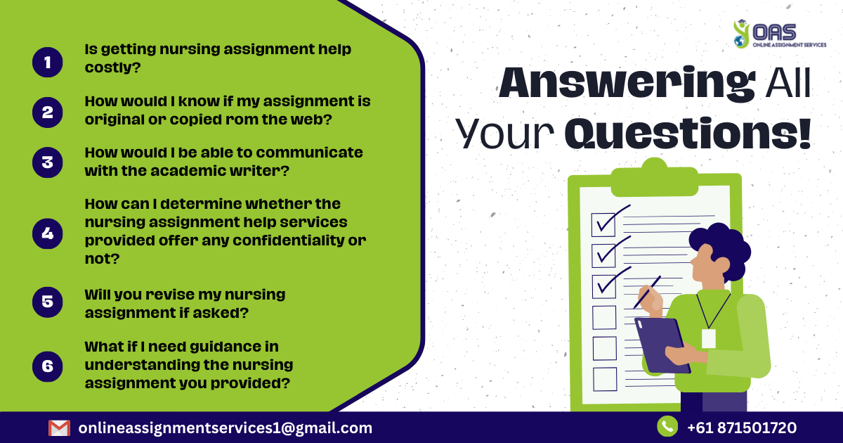 Get answers to all your questions regarding our nursing assignment help.