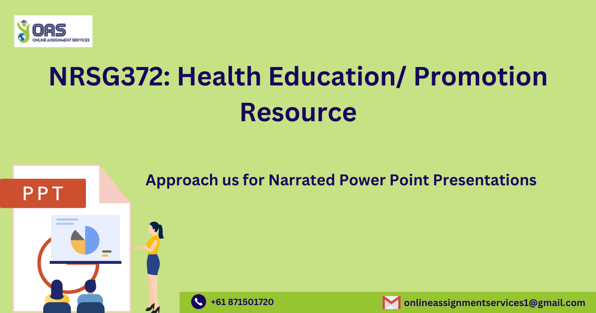 Buy NRSG372 Health Education Promotion Resource from Us