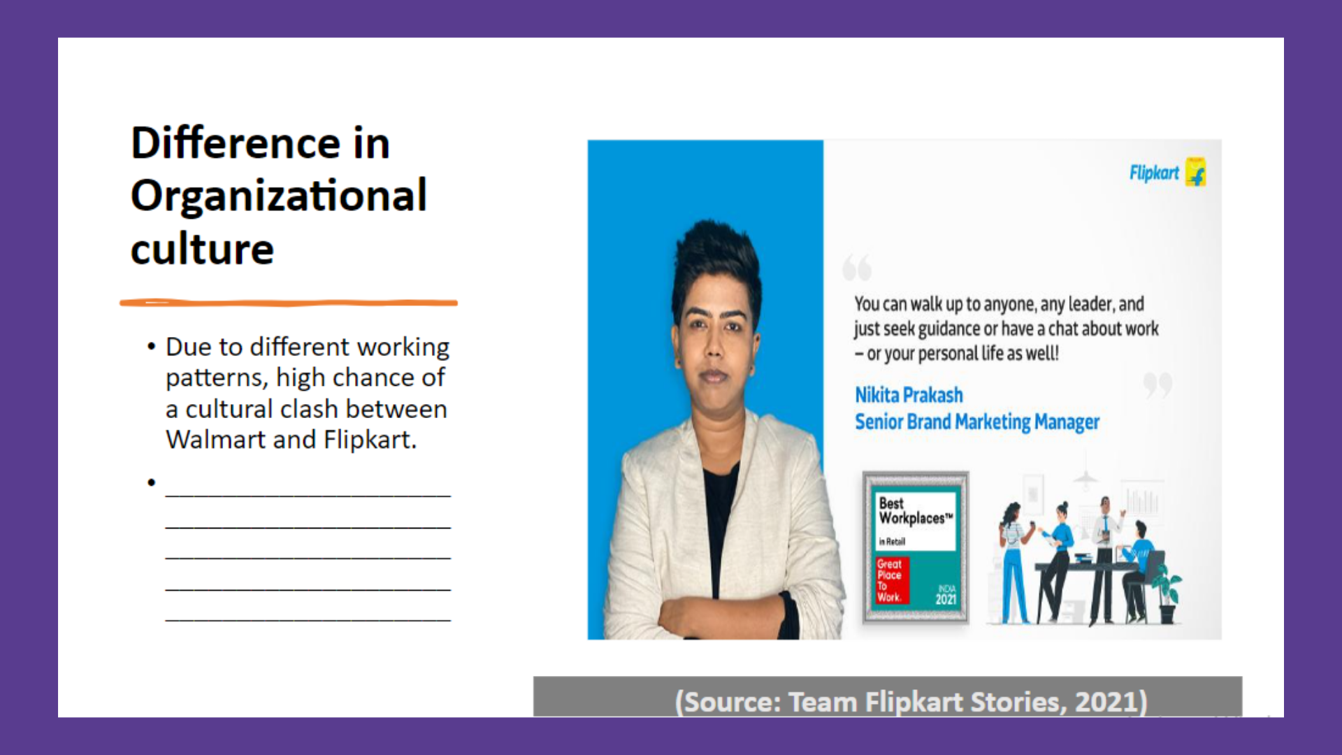 BUS124 Difference in Organizational culture slide