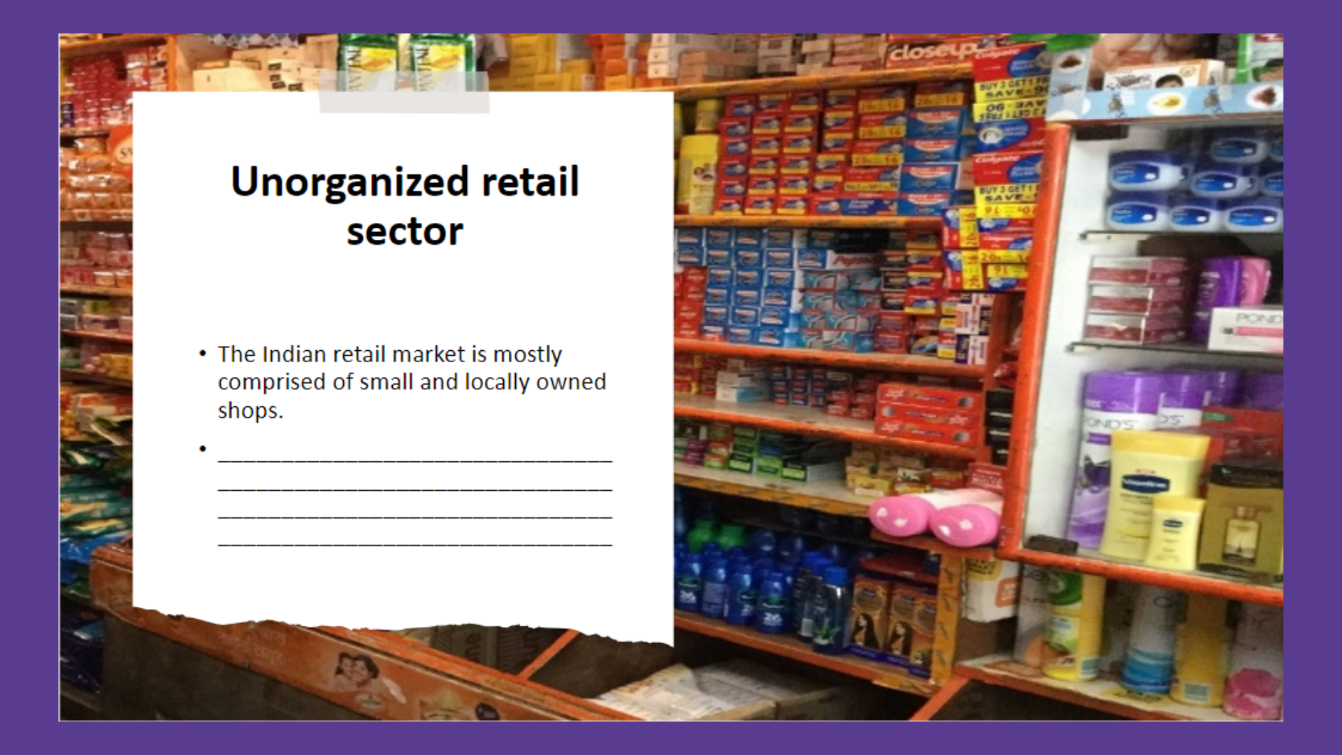 BUS124 Unorganized Retail Sector slide