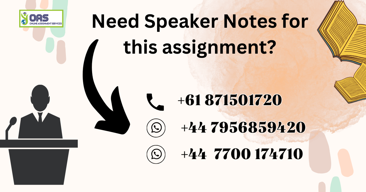 NURBN3031 Need Speaker Notes for this assignment