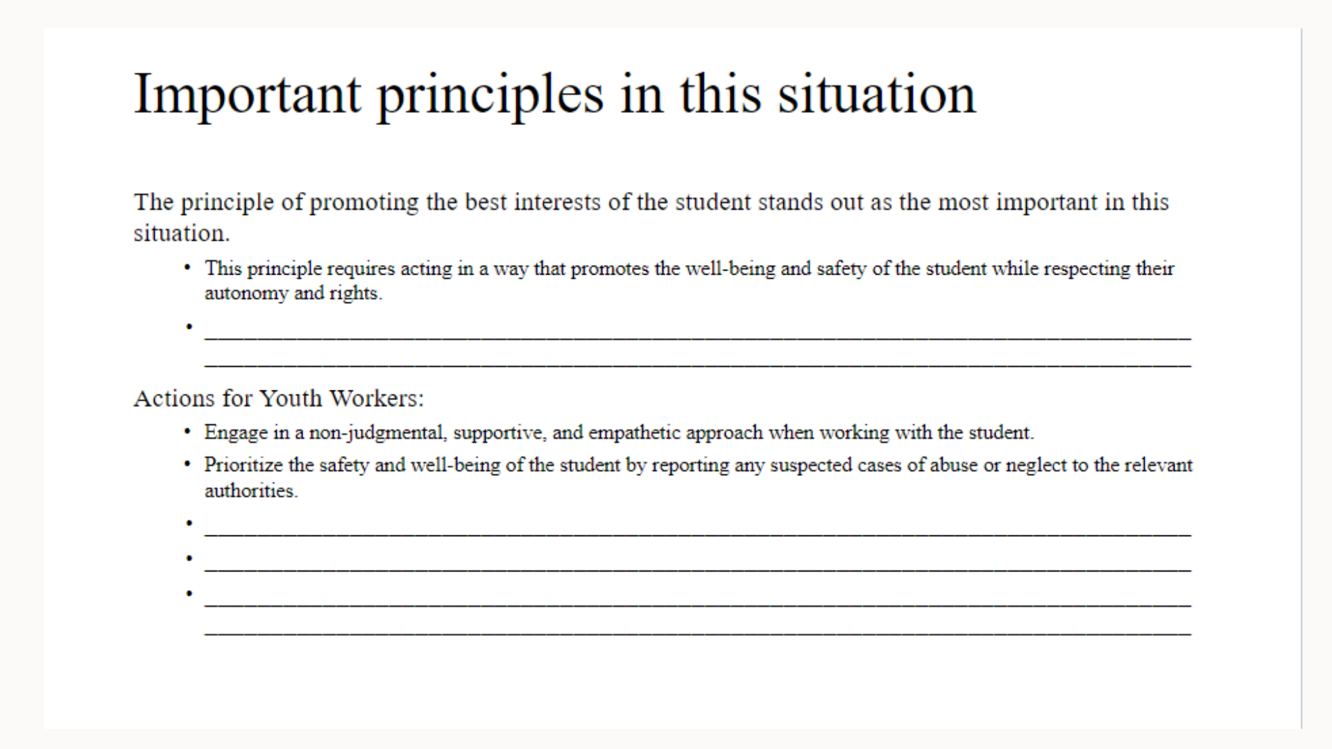 AEB2802 Important principles in this situation