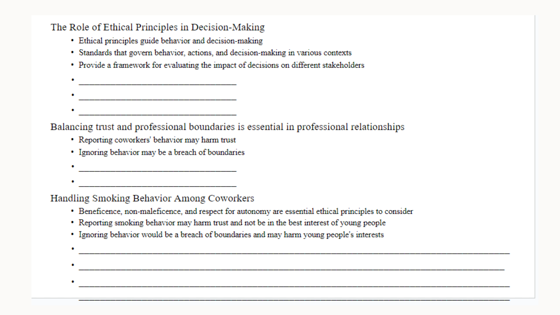 AEB2802 Role of Ethical Principles in Decision-Making Slide