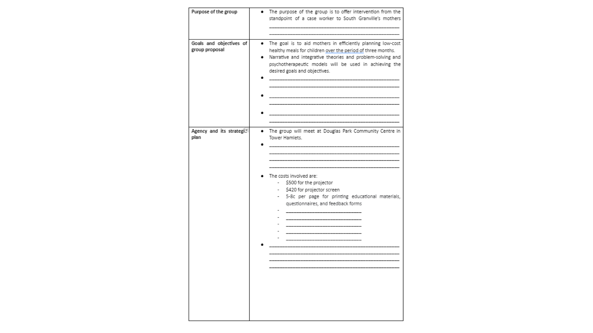 HSSW511 Plan Outline Part 1