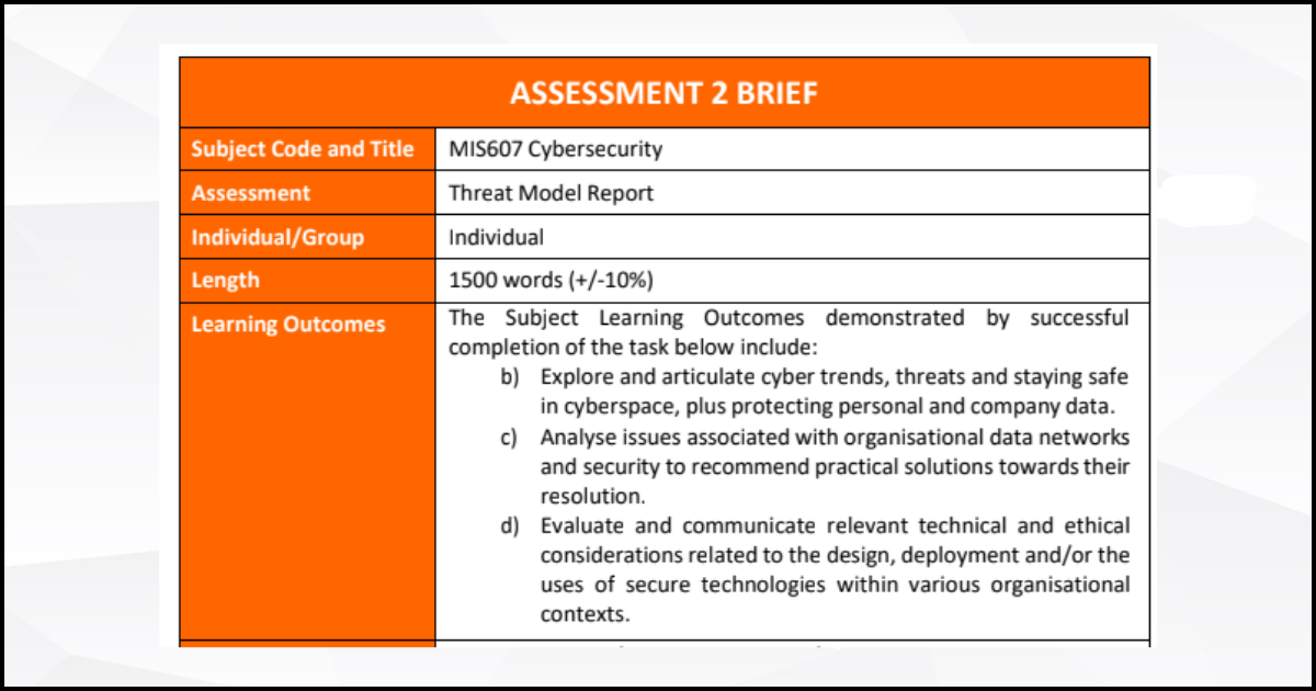 Assignment 1 criteria