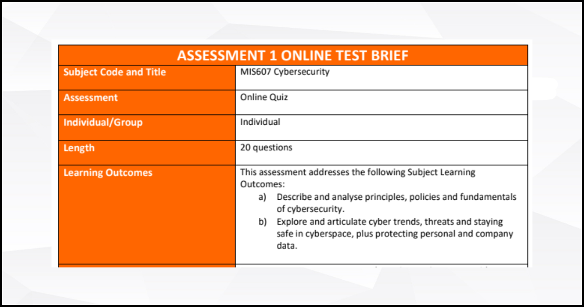 Assignment criteria 2