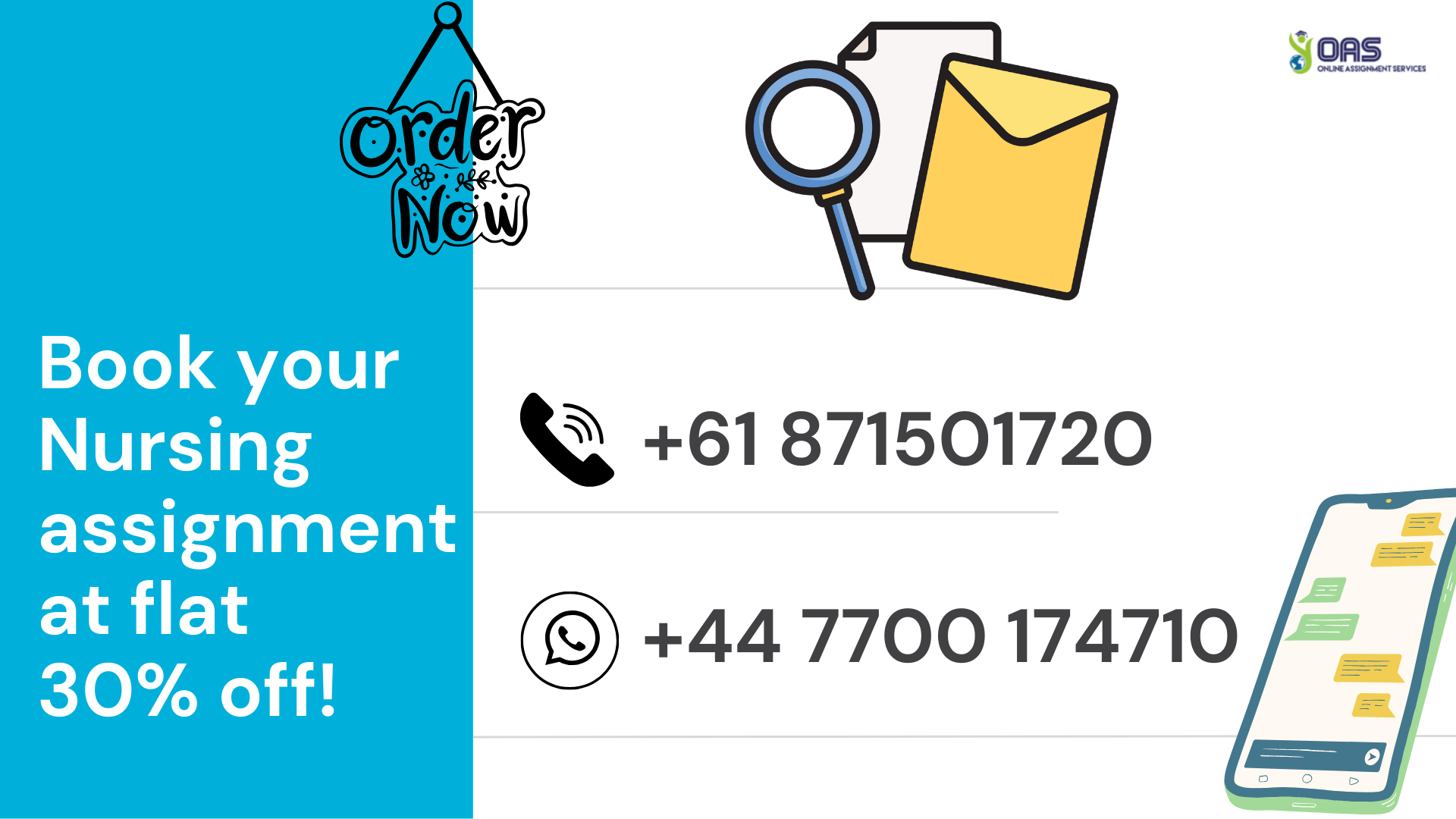 Book your Nursing assignment at flat 30 percent off for RH5200