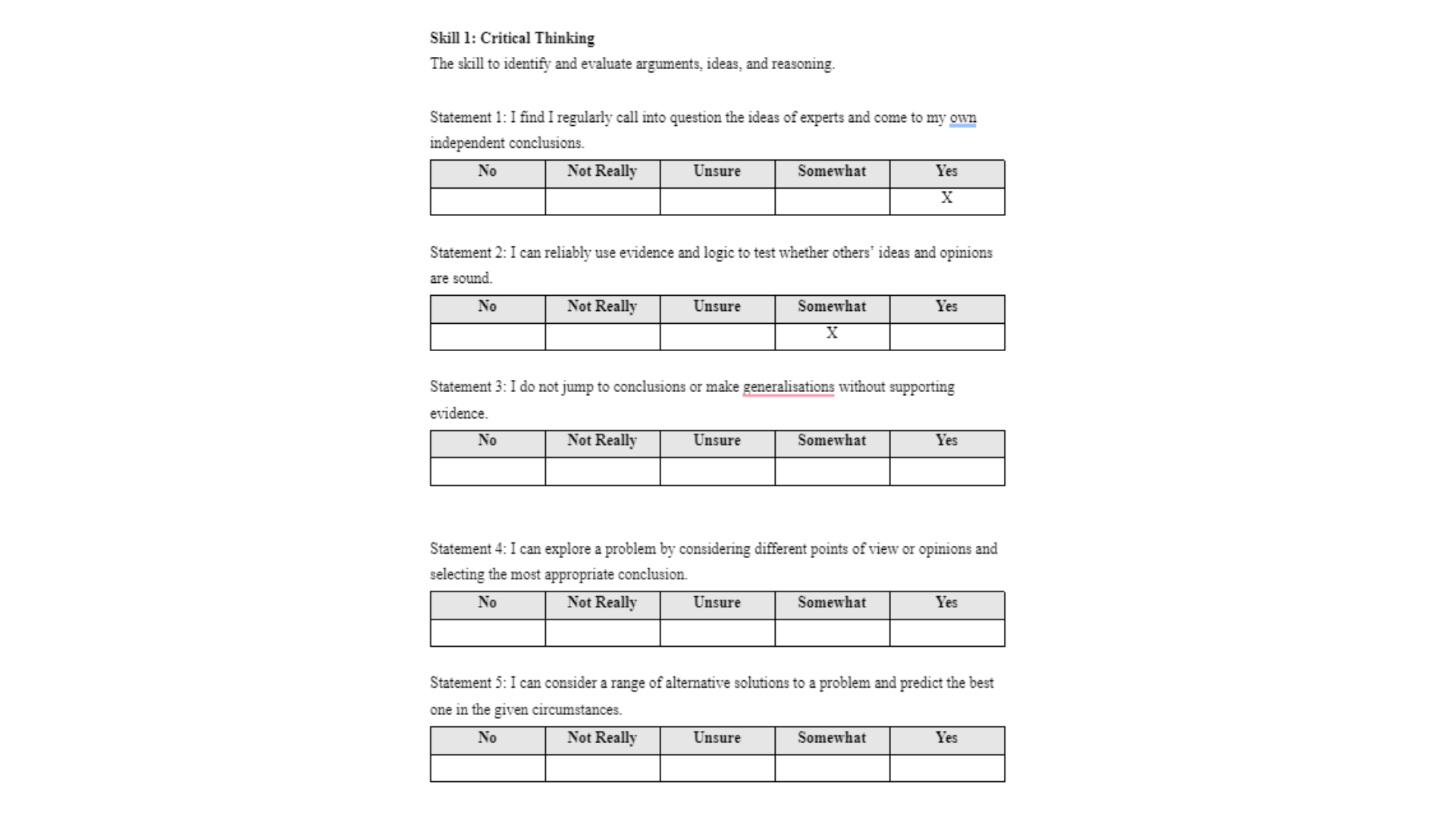 CCJ101 Skill 1 Critical Thinking