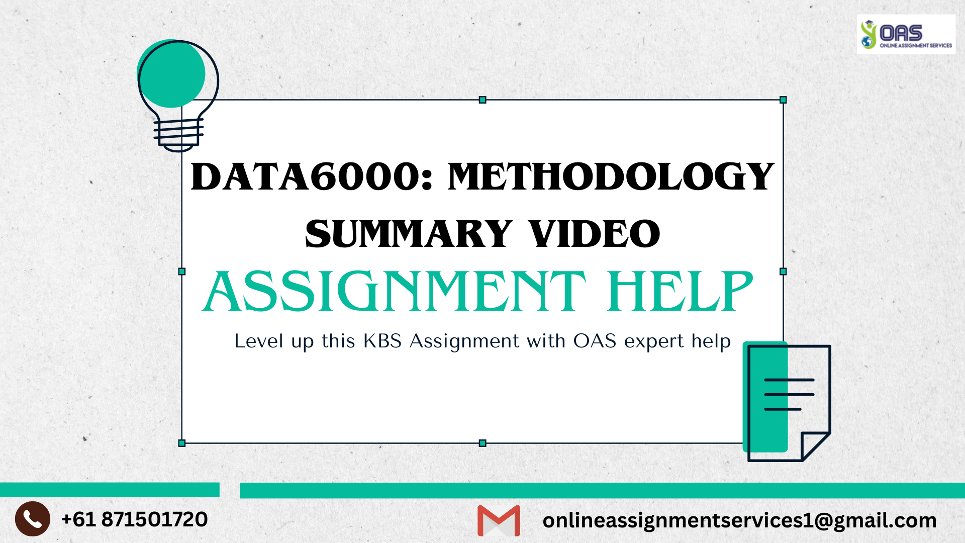 DATA6000 Methodology Summary Video Assignment Help