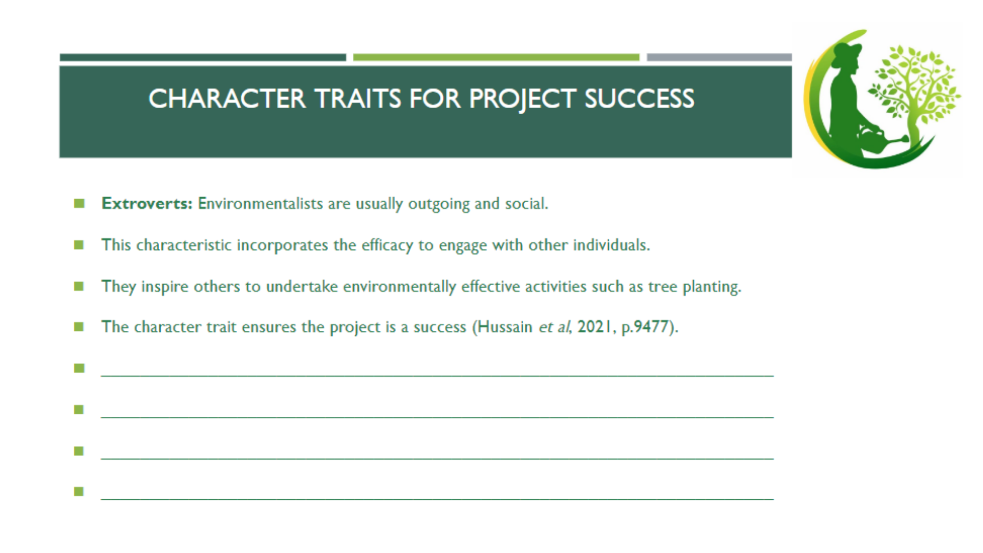 INT102 Slide 5 Character Traits for Project Success