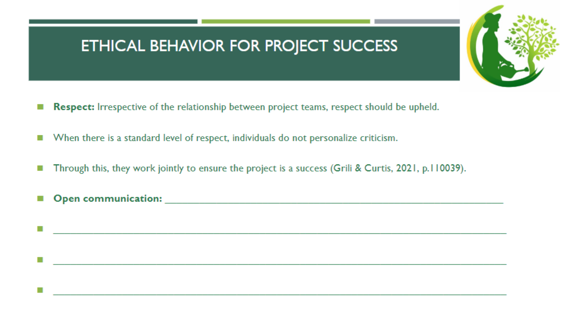 INT102 Slide 6 Ethical Behavior for Project Success