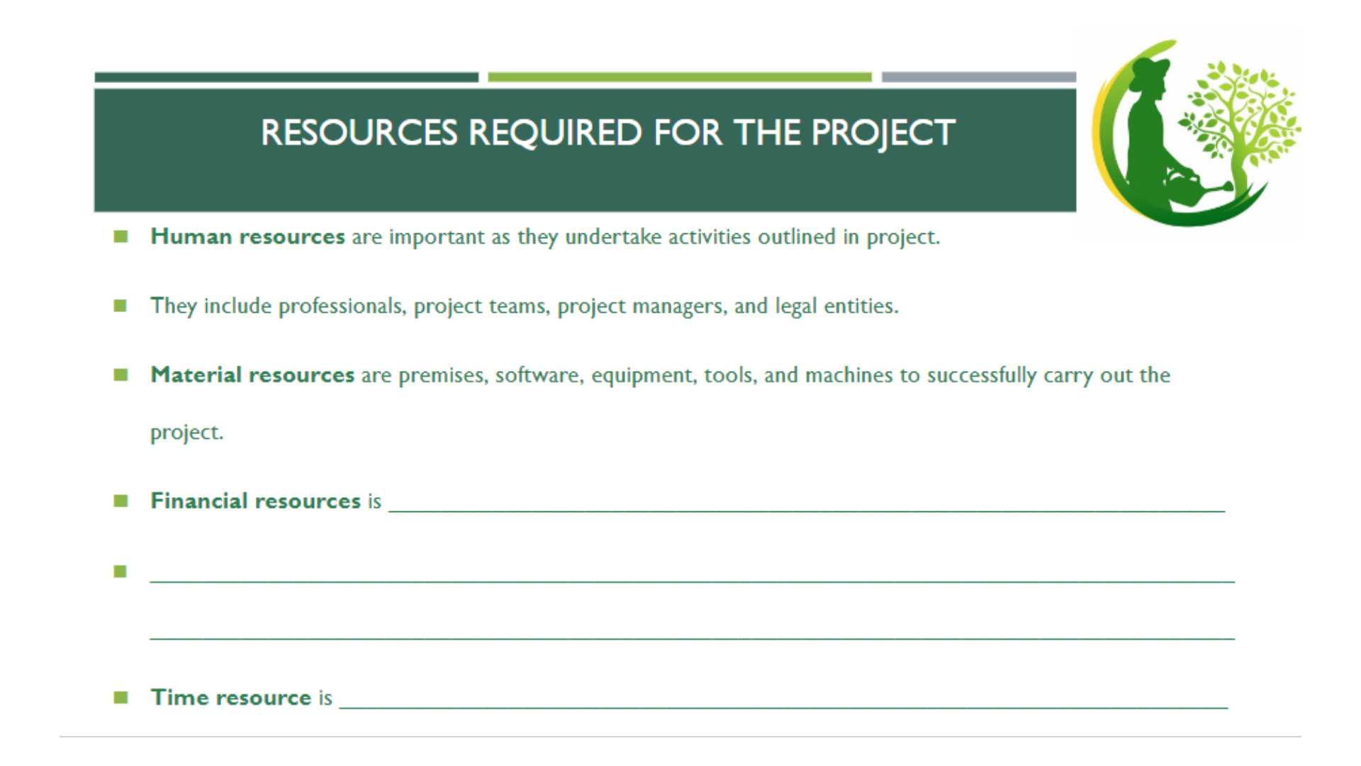 INT102 Slide 9 Resources required for the Project