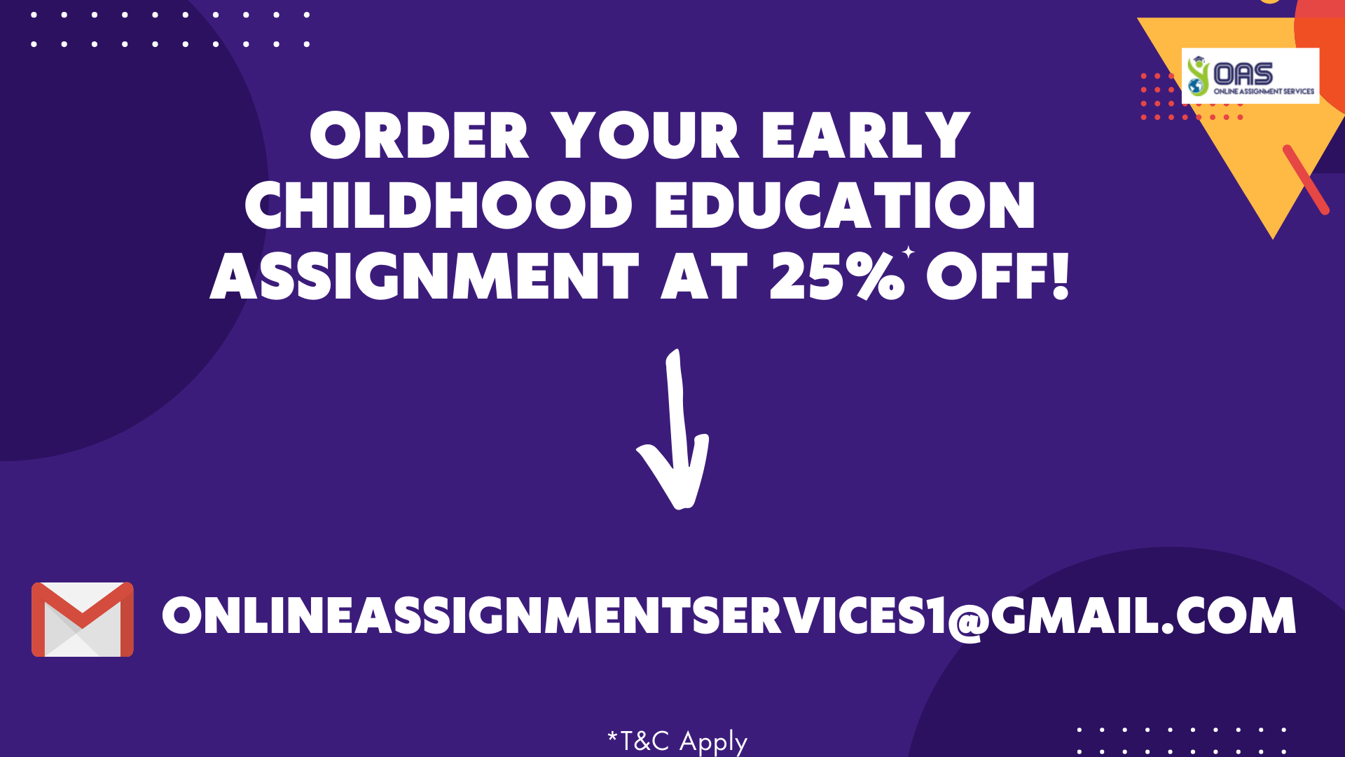 Order your Early Childhood Education Assignment at 25 percent off for EDEC201
