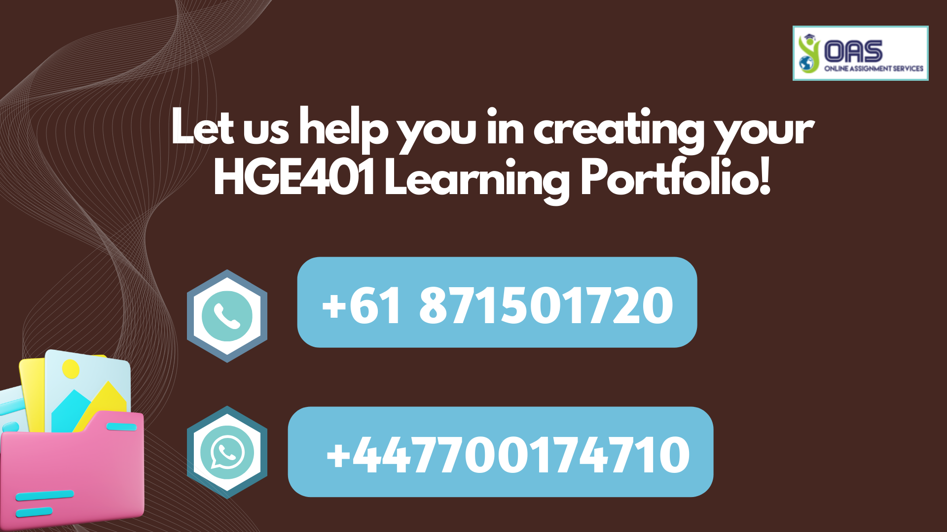 Let us help you in creating your HGE401 Learning Portfolio for HGE401